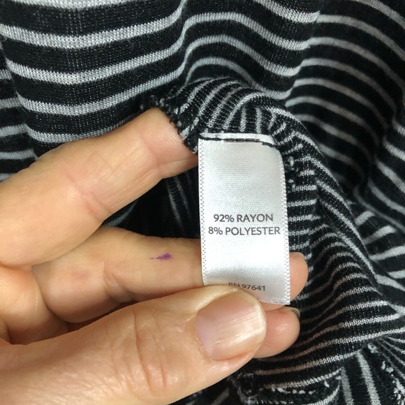 J. Jill Collared Stripe Top Roll Up Sleeve with Button Two Size Stripe - Picture 7 of 9